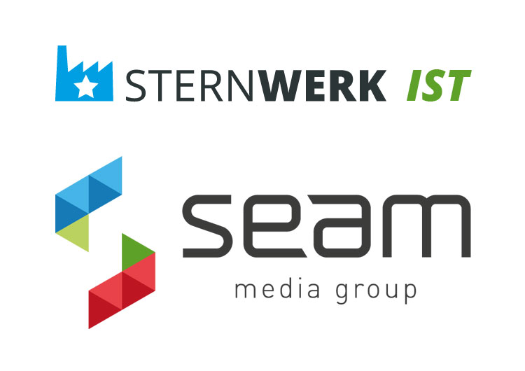 seam übernimmt die Wiener Agentur Sternwerk. Logos Sternwerk und seam